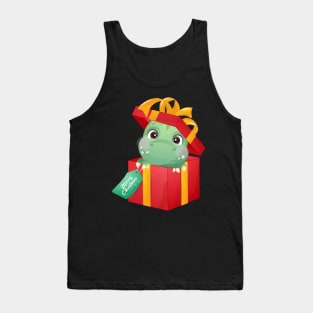 Cute Christmas Dinosaur In a Gift Box Tank Top